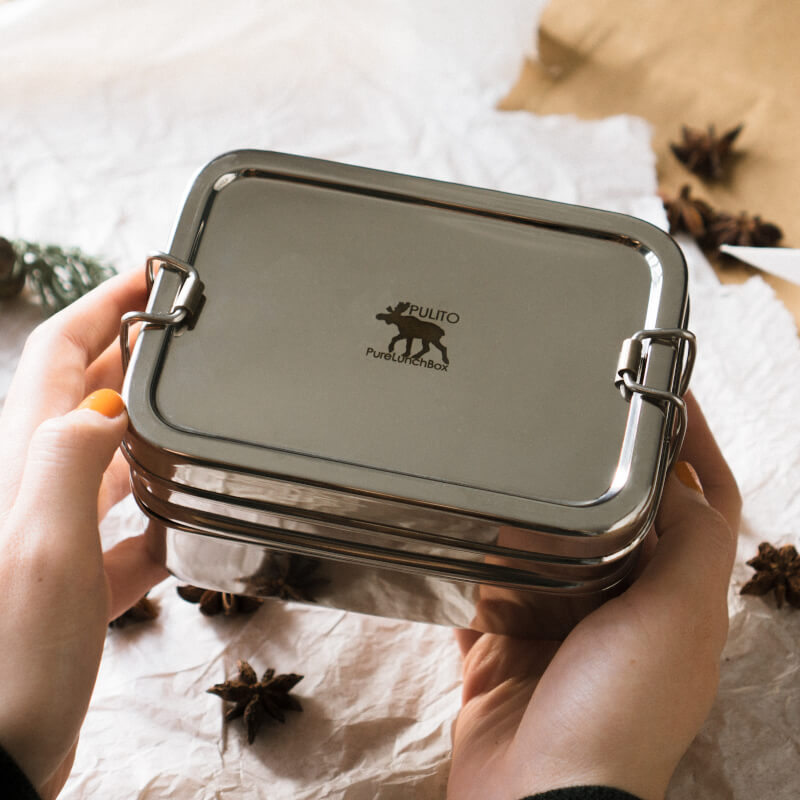 Madkasse i stål - 3-i-1 madpakke fra Pulito