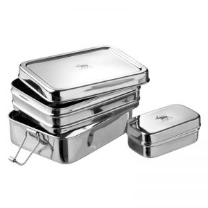 Madkasse i stål fra Pulito - 2 rum og snackbox